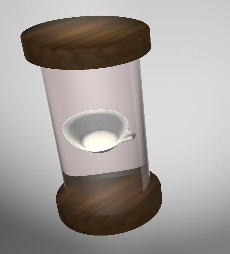 Oorspronkelijk ontwerp van de capsule met een gebroken kopje